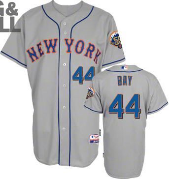 New York Mets 44# Jason Bay Grey Cool Base 50th Anniversary Patch MLB Jerseys