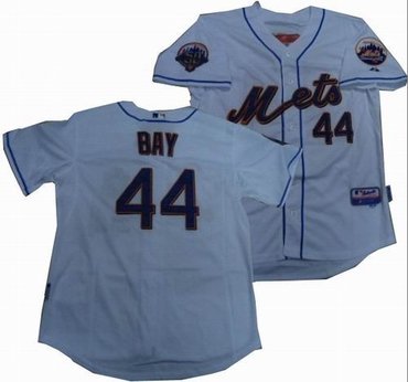 New York Mets 44 Jason Bay white wMets 50th Anniversary Patch