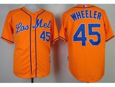 New York Mets 45 Zack Wheeler Orange Cool Base MLB Jerseys Los Mets Style