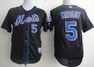 New York Mets 5 David Wright Black 2013 All-Star Patch Cool Base MLB Jersey