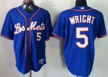New York Mets 5 David Wright Blue Cool Base MLB Jerseys Los Mets - 副本