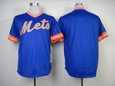 New York Mets Blank Blue Throwback Baseball Jersey(Mitchell And Ness 1983)