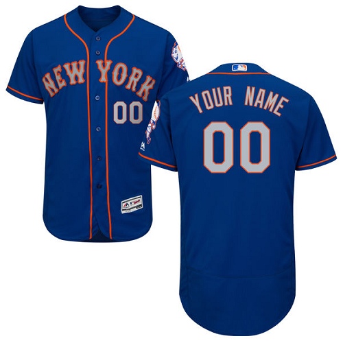 New York Mets Blue Alternate Men's Flexbase Customized Jersey New York Mets Blue Alternate Men's Flexbase Customized Jersey