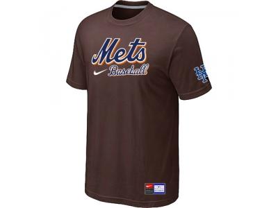 New York Mets Brown NEW Short Sleeve Practice T-Shirt New York Mets Brown NEW Short Sleeve Practice T-Shirt