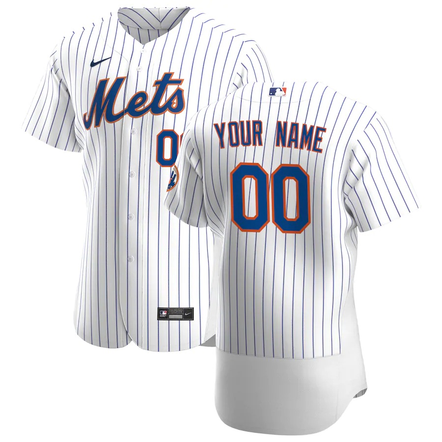 New York Mets Custom Men's Nike White Home 2020 Authentic Player MLB Jersey New York Mets Custom Men's Nike White Home 2020 Authentic Player MLB Jersey