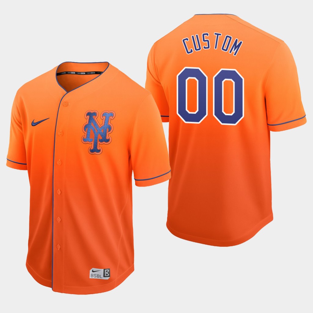 New York Mets Custom Orange Fade Authentic Jersey New York Mets Custom Orange Fade Authentic Jersey