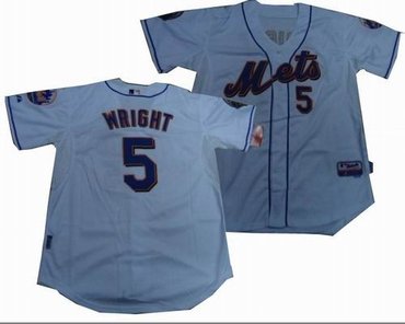 New York Mets David Wright 5 White wMets 50th Anniversary Patch