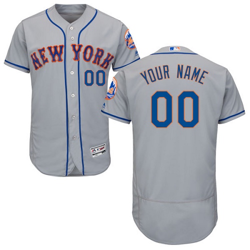 New York Mets Gray Men's Flexbase Customized Jersey New York Mets Gray Men's Flexbase Customized Jersey