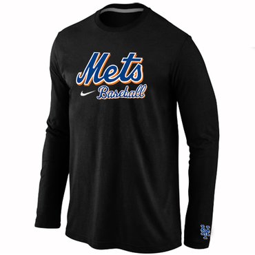 New York Mets Long Sleeve T-Shirt Black New York Mets Long Sleeve T-Shirt Black