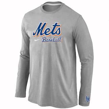New York Mets Long Sleeve T-Shirt Grey New York Mets Long Sleeve T-Shirt Grey