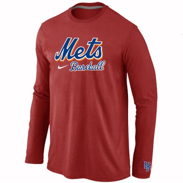 New York Mets Long Sleeve T-Shirt Red New York Mets Long Sleeve T-Shirt Red