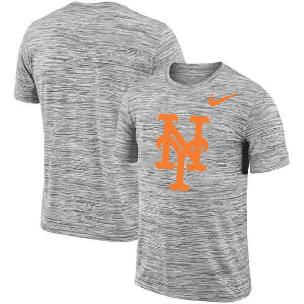 New York Mets Nike Heathered Black Sideline Legend Velocity Travel Performance T-Shirt New York Mets Nike Heathered Black Sideline Legend Velocity Travel Performance T-Shirt
