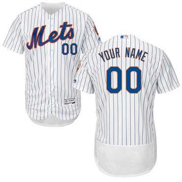 New York Mets White Men's Flexbase Customized Jersey New York Mets White Men's Flexbase Customized Jersey