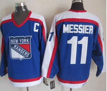 New York Rangers #11 Mark Messier Blue White CCM Throwback Stitched NHL Jersey
