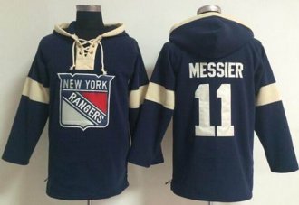 New York Rangers #11 Mark Messier Navy Blue Pullover NHL Hoodie New York Rangers #11 Mark Messier Navy Blue Pullover NHL Hoodie