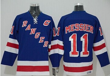 New York Rangers #11 Mark Messier Stitched Blue NHL Jersey