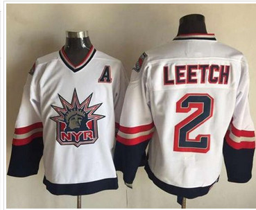 New York Rangers #2 Brian Leetch White CCM Statue of Liberty Stitched NHL Jersey