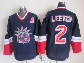 New York Rangers #2 LEETCH Messier Dark Blue S titched NHL Jersey