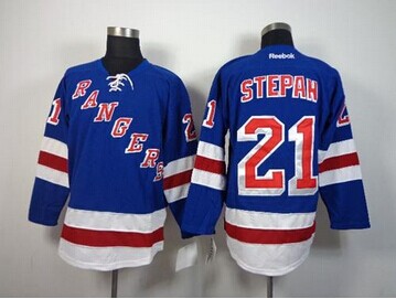 New York Rangers #21 Derek Stepan Blue NHL Jersey