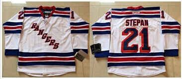 New York Rangers #21 Derek Stepan White Stitched NHL Jersey