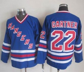 New York Rangers #22 Mike Gartner Blue CCM Heroes of Hockey Alumni Stitched NHL Jersey