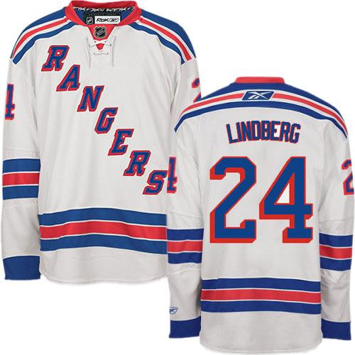 New York Rangers #24 Oscar Lindberg White Stitched NHL Jersey