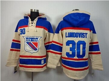 New York Rangers #30 Henrik Lundqvist Cream Sawyer Hooded Sweatshirt Stitched NHL Jersey New York Rangers #30 Henrik Lundqvist Cream Sawyer Hooded Sweatshirt Stitched NHL Jersey