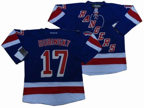 New York Rangers 17 BRANDON DUBINSKY blue jerseys