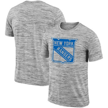 New York Rangers 2018 Heathered Black Sideline Legend Velocity Travel Performance T-Shirt New York Rangers 2018 Heathered Black Sideline Legend Velocity Travel Performance T-Shirt