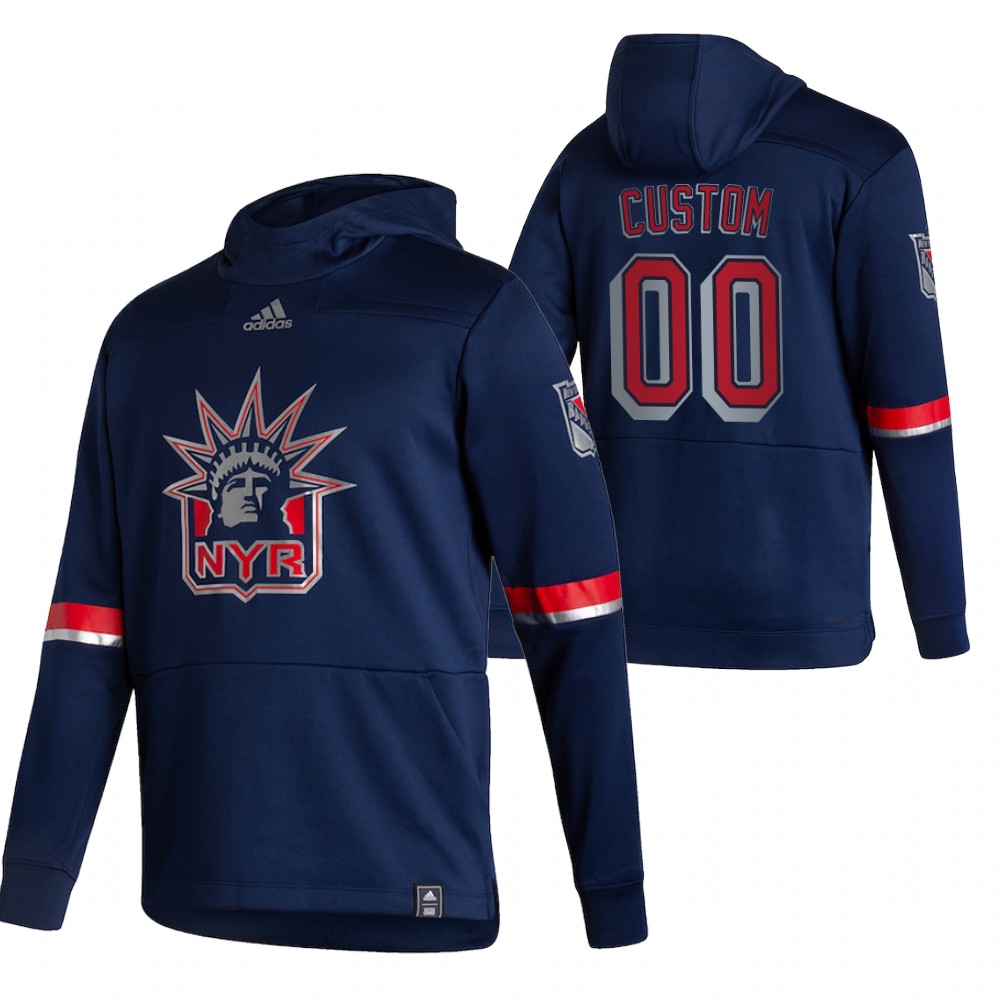New York Rangers Custom Adidas Reverse Retro Pullover Hoodie Navy New York Rangers Custom Adidas Reverse Retro Pullover Hoodie Navy
