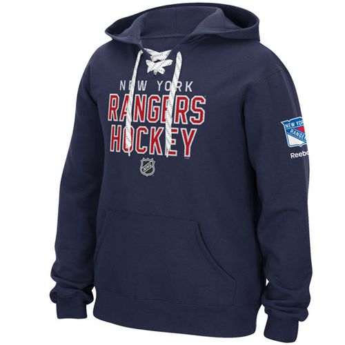 New York Rangers Reebok Stitch Em Up Lace Hoodie Blue New York Rangers Reebok Stitch Em Up Lace Hoodie Blue