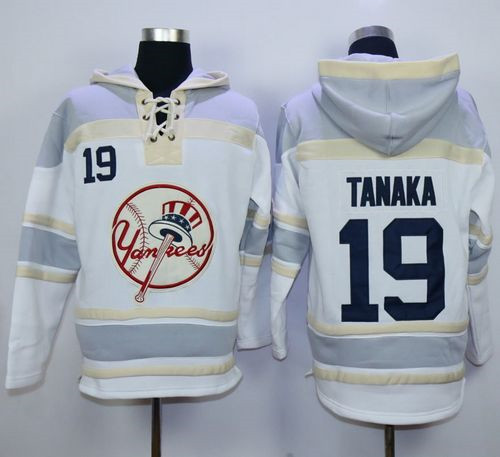 New York Yankees #19 Masahiro Tanaka White Sawyer Hooded Sweatshirt MLB Hoodie New York Yankees #19 Masahiro Tanaka White Sawyer Hooded Sweatshirt MLB Hoodie