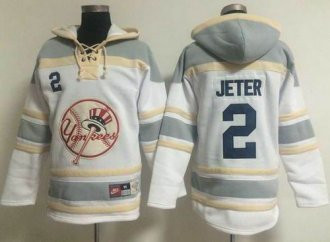 New York Yankees #2 Derek Jeter White Sawyer Hooded Sweatshirt Baseball Hoodie New York Yankees #2 Derek Jeter White Sawyer Hooded Sweatshirt Baseball Hoodie