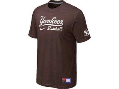 New York Yankees Brown NEW Short Sleeve Practice T-Shirt