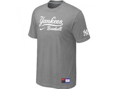 New York Yankees L.Grey NEW Short Sleeve Practice T-Shirt