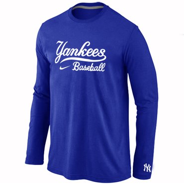 New York Yankees Long Sleeve T-Shirt Blue New York Yankees Long Sleeve T-Shirt Blue