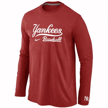 New York Yankees Long Sleeve T-Shirt RED New York Yankees Long Sleeve T-Shirt RED