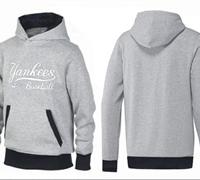 New York Yankees Pullover Hoodie Grey & Black New York Yankees Pullover Hoodie Grey & Black