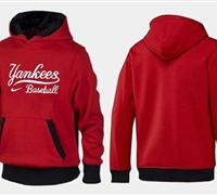 New York Yankees Pullover Hoodie Red & Black New York Yankees Pullover Hoodie Red & Black
