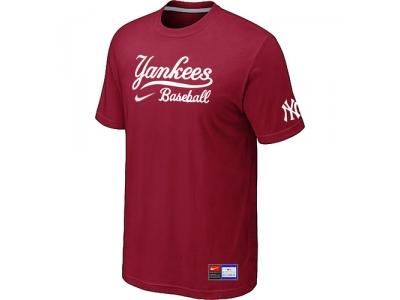 New York Yankees Red NEW Short Sleeve Practice T-Shirt