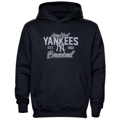 New York Yankees Script Baseball Pullover Navy Blue MLB Hoodie New York Yankees Script Baseball Pullover Navy Blue MLB Hoodie