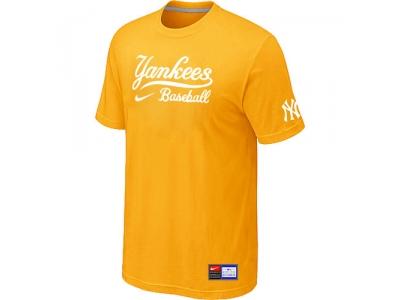 New York Yankees Yellow NEW Short Sleeve Practice T-Shirt