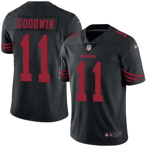 Nike 49ers #11 Marquise Goodwin Black Youth Stitched NFL Limited Rush Jersey