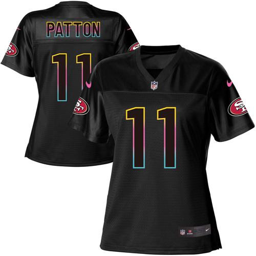 Nike 49ers #11 Quinton Patton Black Women's NFL Fashion Game Jersey