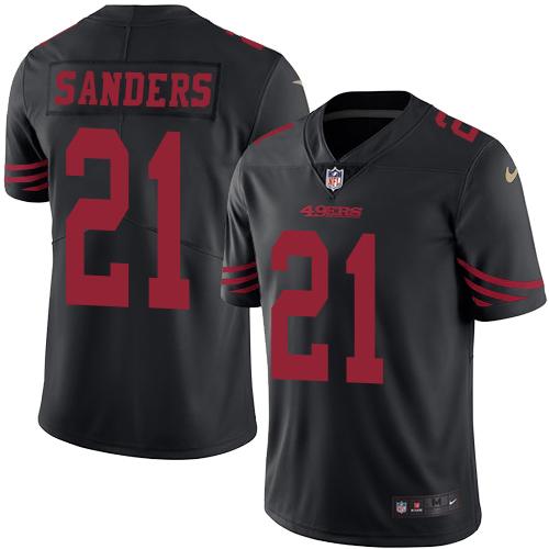 Nike 49ers #21 Deion Sanders Black Men's Stitched NFL Limited Rush Jersey Nike 49ers #21 Deion Sanders Black Men's Stitched NFL Limited Rush Jersey