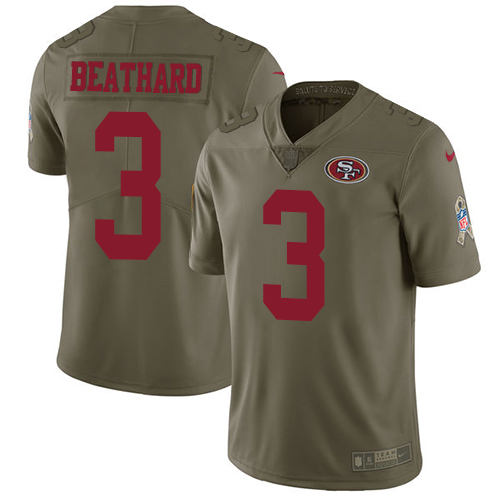 Nike 49ers #3 C.J. Beathard Olive Men's Stitched NFL Limited 2017 Salute to Service Jersey Nike 49ers #3 C.J. Beathard Olive Men's Stitched NFL Limited 2017 Salute to Service Jersey
