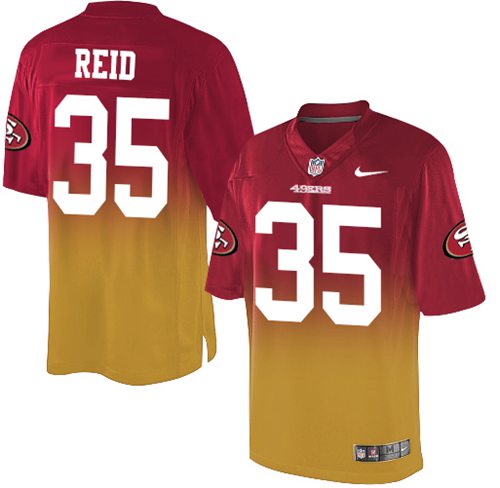 Nike 49ers #35 Eric Reid Red Gold Men's Stitched NFL Elite Fadeaway Fashion Jersey Nike 49ers #35 Eric Reid Red Gold Men's Stitched NFL Elite Fadeaway Fashion Jersey