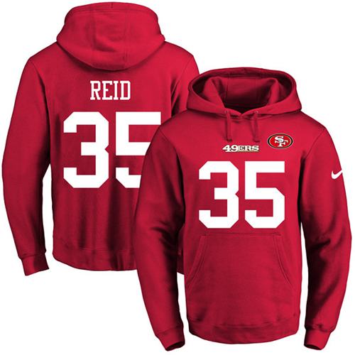 Nike 49ers #35 Eric Reid Red Name & Number Pullover NFL Hoodie Nike 49ers #35 Eric Reid Red Name & Number Pullover NFL Hoodie