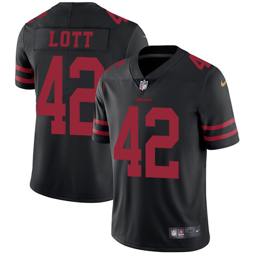 Nike 49ers #42 Ronnie Lott Black Alternate Men's Stitched NFL Vapor Untouchable Limited Jersey Nike 49ers #42 Ronnie Lott Black Alternate Men's Stitched NFL Vapor Untouchable Limited Jersey