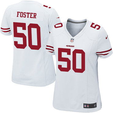 Nike 49ers #50 Reuben Foster White Women's Stitched NFL Elite Jersey